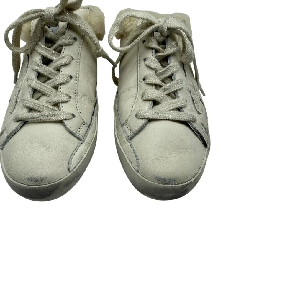 Golden Goose Sneaker Women & Beige Super Star Sabot Leather‎ Lamb Shearling Mule